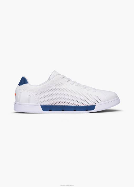 SWIMS blanc/bleu enseigne tricot de tennis brise chaussure 8HDH80