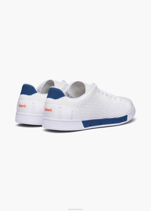 SWIMS blanc/bleu enseigne tricot de tennis brise chaussure 8HDH80