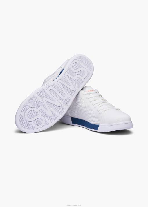 SWIMS blanc/bleu enseigne tricot de tennis brise chaussure 8HDH80