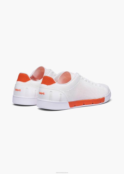 SWIMS blanc/orange tricot de tennis brise chaussure 8HDH85