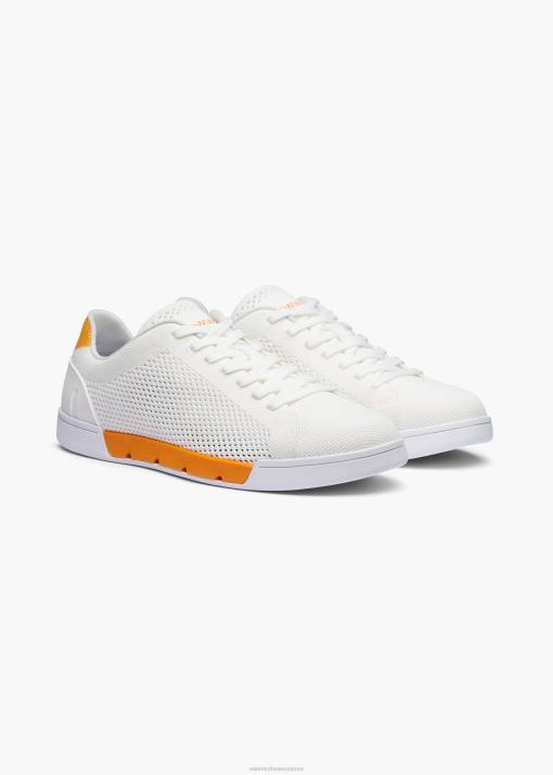 SWIMS blanc/safran tricot de tennis brise chaussure 8HDH74