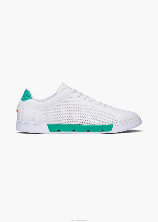 SWIMS blanc/vert herbe tricot de tennis brise chaussure 8HDH72