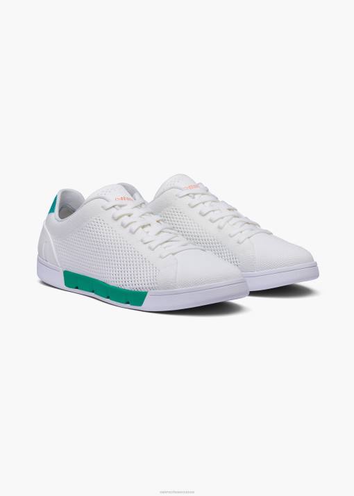 SWIMS blanc/vert herbe tricot de tennis brise chaussure 8HDH72