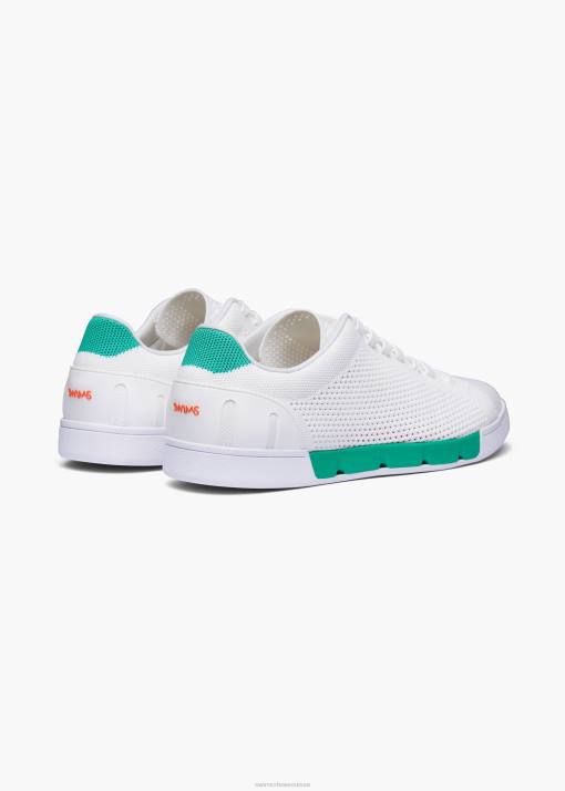 SWIMS blanc/vert herbe tricot de tennis brise chaussure 8HDH72