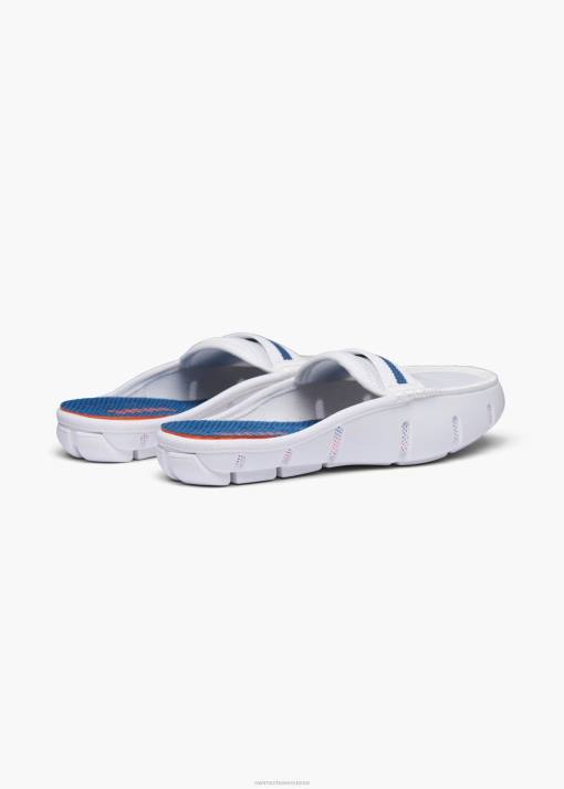 SWIMS rayure blanche/bleue mocassin à glissière chaussure 8HDH345