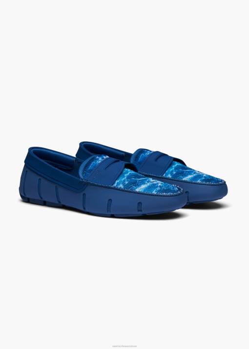 SWIMS enseigne bleue mocassin imprimé chaussure 8HDH10