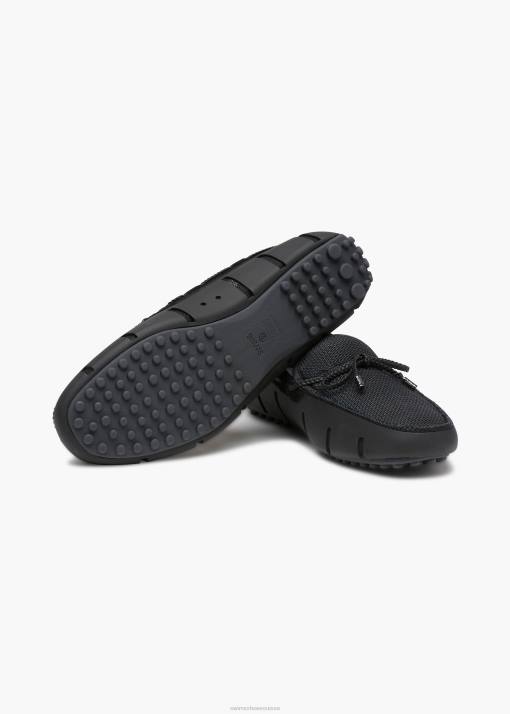 SWIMS noir/graphite mocassin lux en dentelle tressée chaussure 8HDH11