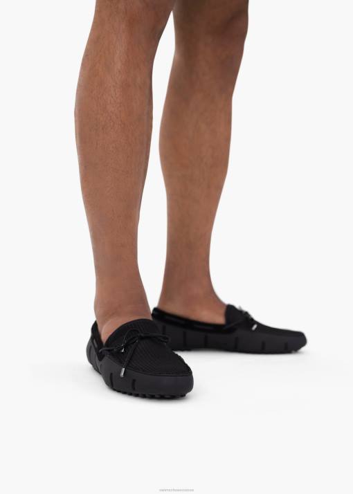 SWIMS noir/graphite mocassin lux en dentelle tressée chaussure 8HDH11