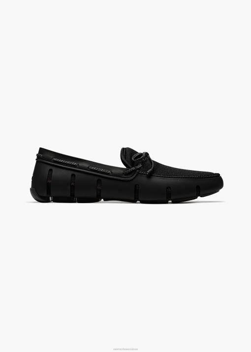 SWIMS noir mocassin en dentelle tressée chaussure 8HDH20