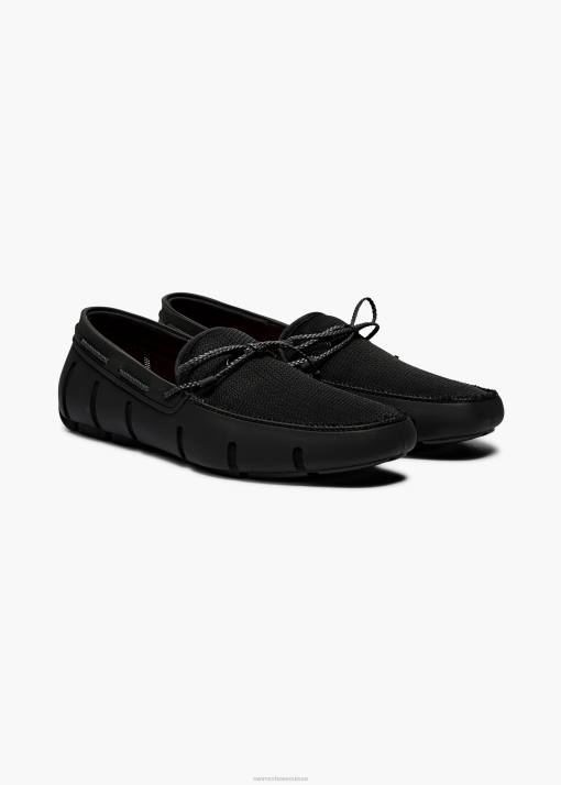 SWIMS noir mocassin en dentelle tressée chaussure 8HDH20