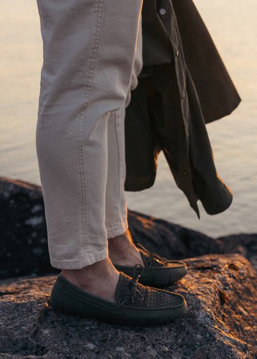 SWIMS noir pilote tissé chaussure 8HDH58