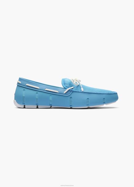 SWIMS turquoise/blanc mocassin en dentelle tressée chaussure 8HDH41