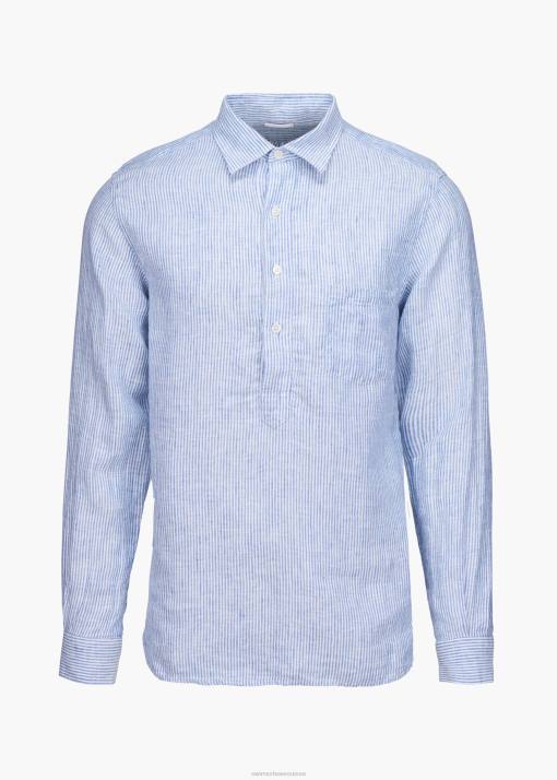 SWIMS enseigne en lin bleu chemise en lin popover amalfi vêtements 8HDH204