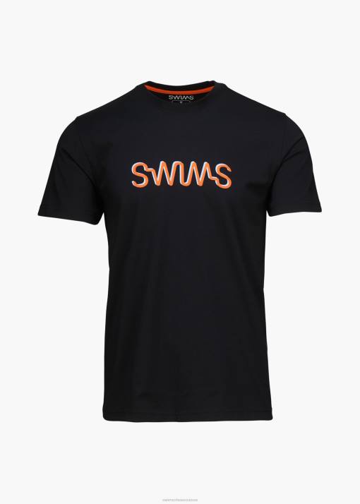 SWIMS noir t-shirt graphique ravello vêtements 8HDH257